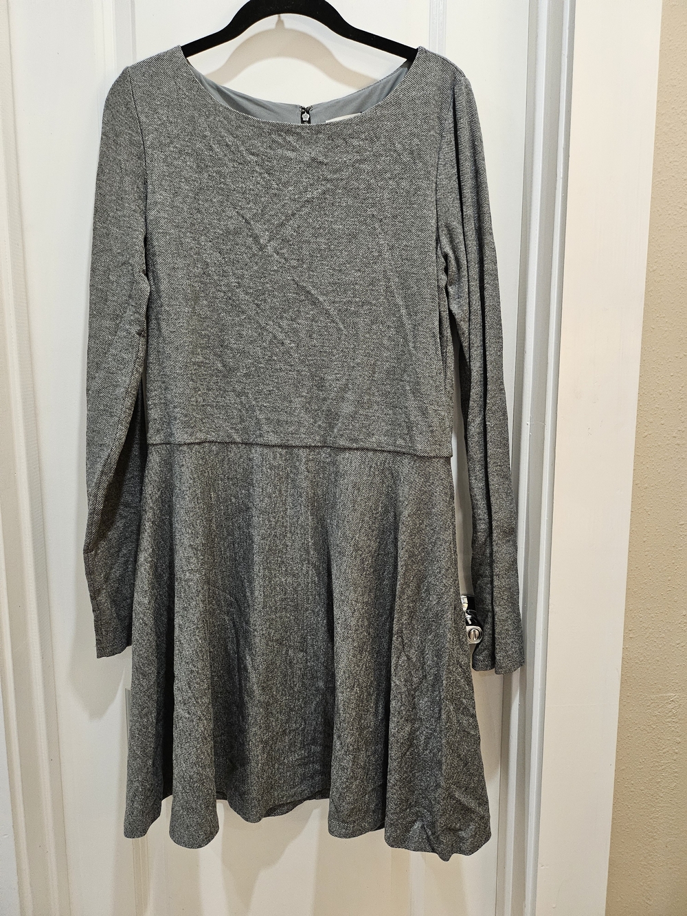 Alice + Olivia Heather Grey Long Sleeve Skater Dress